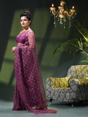 Fancy net sequin soft net saree party wear chiffon wedding silk georgette heavy design farewell saree for women 4