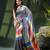 Women's pure cotton chettinad linen silk saree rainbow design daily wear fancy wedding cotton saree