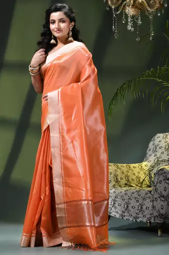 Kanjivaram silk saree trendy kora tissue desinge organza swarnika zari banarasi saree for women