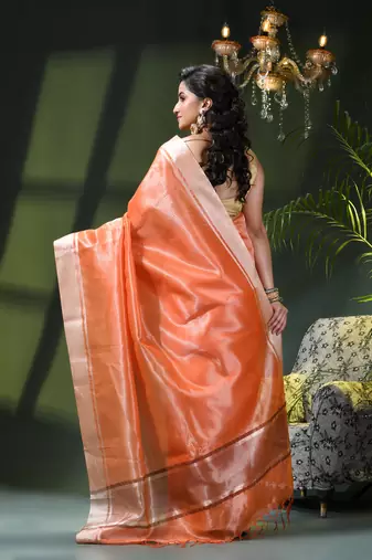 Kanjivaram silk saree trendy kora tissue desinge organza swarnika zari banarasi saree for women