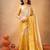 Gold Pure Tissue Cotton Handloom South Indian Style Saree with Unstitched Blouse Piece