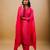 Fuchsia cotton blend embroidered kurta sets