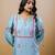 Blue chanderi embroidered kurta sets