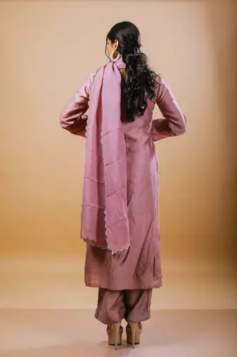 Light purple chanderi embroidered kurta sets