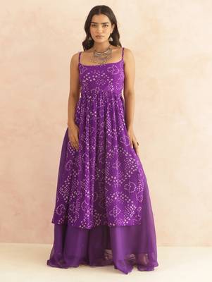 Ilina purple bandhani kurta set 5