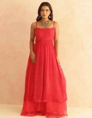 Mishka pink bandhani kurta set 5