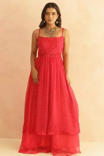 Mishka pink bandhani kurta set