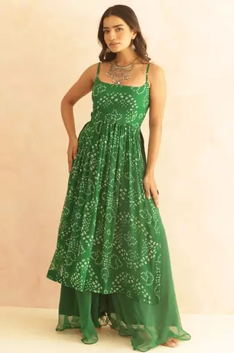 Mihira green bandhani kurta set