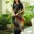 Black Pure Tissue Cotton Handloom South Indian Style Saree with Unstitched Blouse Piece 