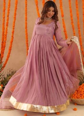 Shubha mauve pink anarkali set 5