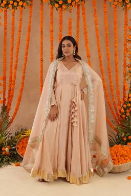 Shreya beige anarkali set 5