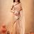 Beige Pure Tissue Cotton Handloom South Indian Style Saree with Unstitched Blouse Piece 