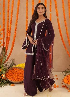 Zehra wine purple coord set 5