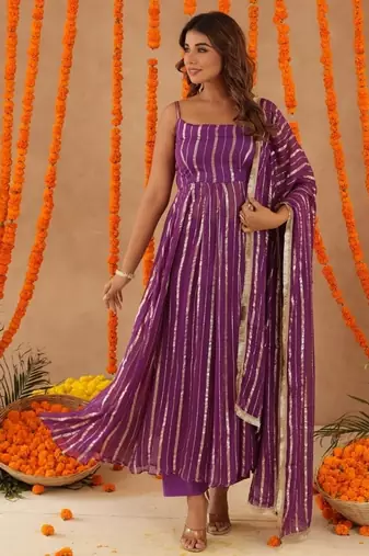 Kashish purple anarkali set