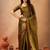 Brown Pure Tissue Cotton Handloom South Indian Style Saree with Unstitched Blouse Piece 
