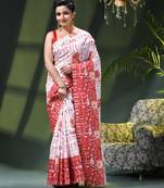 Women's kalamkari silk sarees fancy satin party wear printed kalamkari soft saree for women