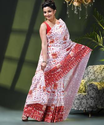 Women's kalamkari silk sarees fancy satin party wear printed kalamkari soft saree for women 4