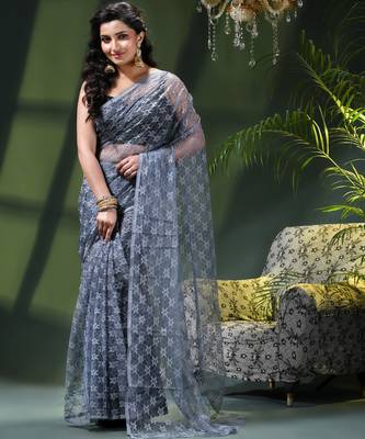 Fancy net sequin soft net saree party wear chiffon wedding silk georgette heavy design farewell saree for women 1