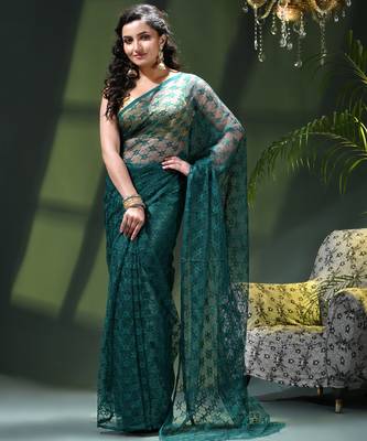 Fancy net sequin soft net saree party wear chiffon wedding silk georgette heavy design farewell saree for women 1
