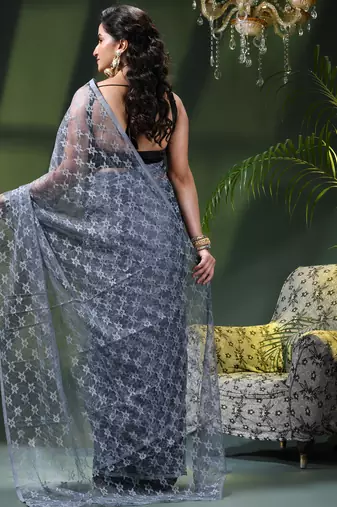 Fancy net sequin soft net saree party wear chiffon wedding silk georgette heavy design farewell saree for women
