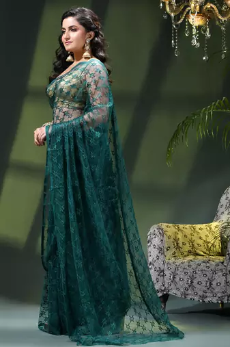 Fancy net sequin soft net saree party wear chiffon wedding silk georgette heavy design farewell saree for women