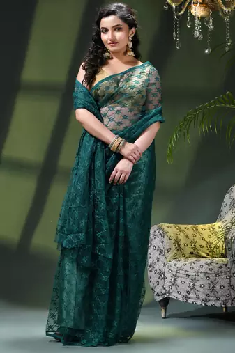 Fancy net sequin soft net saree party wear chiffon wedding silk georgette heavy design farewell saree for women
