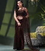 Fancy net sequin soft net saree party wear chiffon wedding silk georgette heavy design farewell saree for women