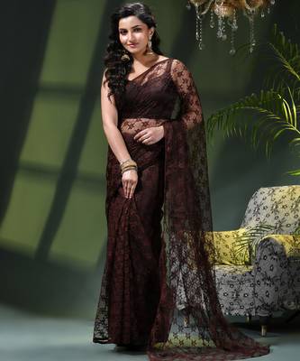 Fancy net sequin soft net saree party wear chiffon wedding silk georgette heavy design farewell saree for women 2