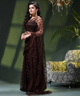 Fancy net sequin soft net saree party wear chiffon wedding silk georgette heavy design farewell saree for women 3