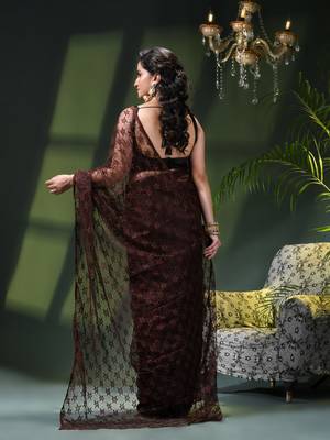 Fancy net sequin soft net saree party wear chiffon wedding silk georgette heavy design farewell saree for women 4