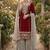 Dark maroon faux georgette zardosi sharara set