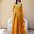 Mustard full-length gown with embroidery work
