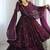 Deep wine anarkali gown with moti and sequins work