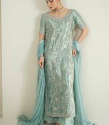 light sea green silk blend palazzo set