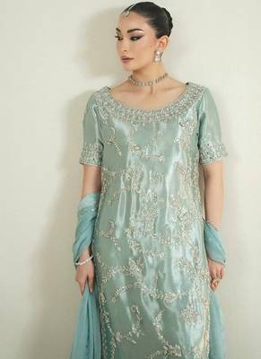 light sea green silk blend palazzo set 4