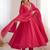 Dark rani pink flared anarkali suit