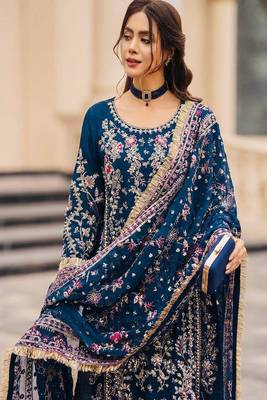 Blue floral embroidered suit 2