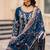 Blue floral embroidered suit