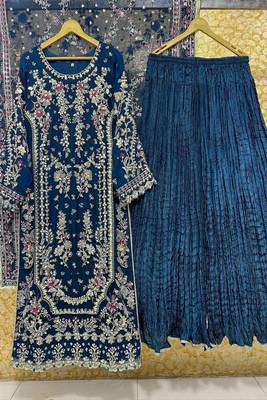 Blue floral embroidered suit 3