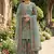 Sea green embroidered sharara suit