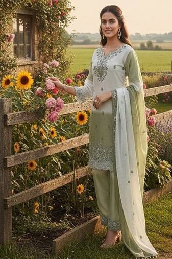 Light green garden party suit