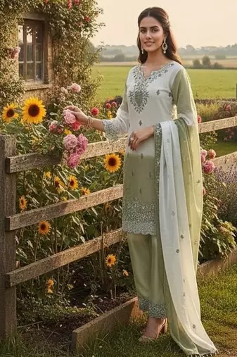 Light green garden party suit