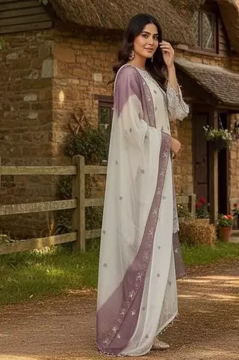 Light purple garden party suit