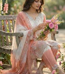 Light peach garden party suit