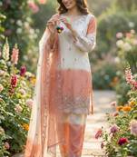 Light peach garden party suit