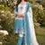 Aqua blue embroidered salwar suit