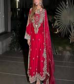 Hot-Red designer festive suit