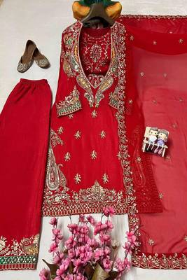 Hot-Red designer festive suit 2