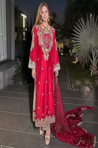 Hot-Red designer festive suit