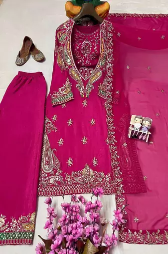 Rani- pink embroidered suit